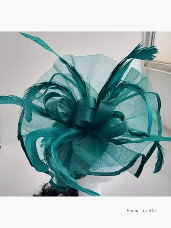 Women\'s Fascinator Feather Flower Hat Tea Party Wedding Derby Kentucky Cocktail